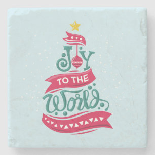 Joto the World Weihnachtsziffer Typografie Steinuntersetzer