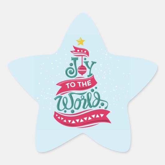 Joto the World Weihnachtsziffer Typografie Stern-Aufkleber (Vorderseite)
