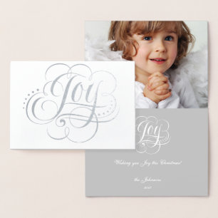 Joto the World White Silver Foil Christmas Engel Folienkarte