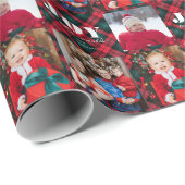 Joto to the World Kariert Foto Holiday Wrapping Pa Geschenkpapier (Rolleneckpunkt)