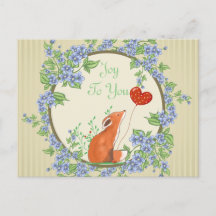 Joto You Fox Holiday Postcard