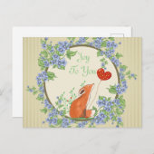 Joto You Fox Holiday Postcard Postkarte (Vorne/Hinten)