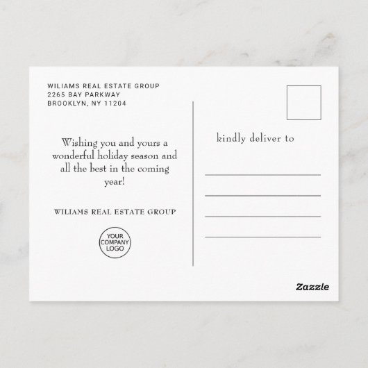 Joty Festive Holly Berry Weihnachtsgrüße Urlaub Postkarte (Rückseite)