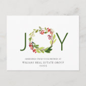 Joty Festive Holly Berry Weihnachtsgrüße Urlaub Postkarte (Vorderseite)
