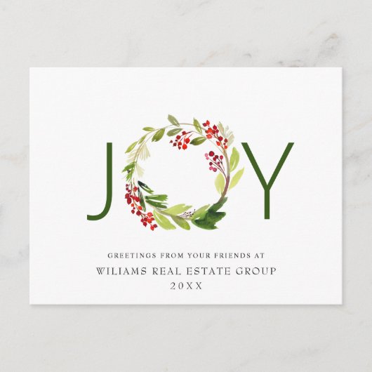 Joty Festive Holly Berry Weihnachtsgrüße Urlaub Postkarte (Vorderseite)