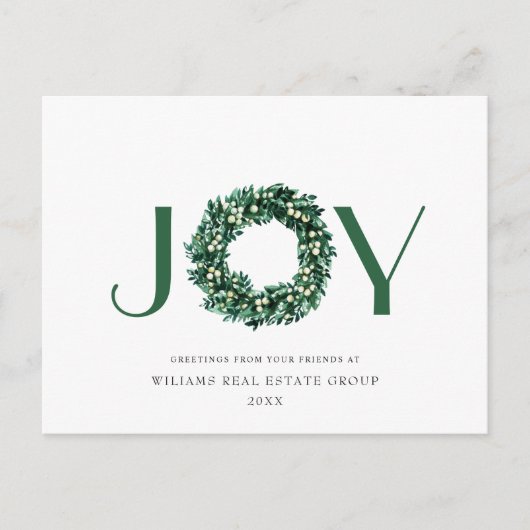Joty Festive Holly Berry Weihnachtsgrüße Urlaub Postkarte (Vorderseite)