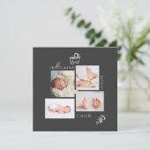 Jouets Rose Pâle Remerciement Naissance Fille-Kart Einladung (Stehend Vorderseite)