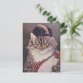 Joueur de cornemuse Chat Postkarte (Stehend Vorderseite)