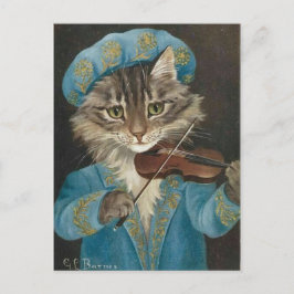 Joueur de violon Chat Postkarte