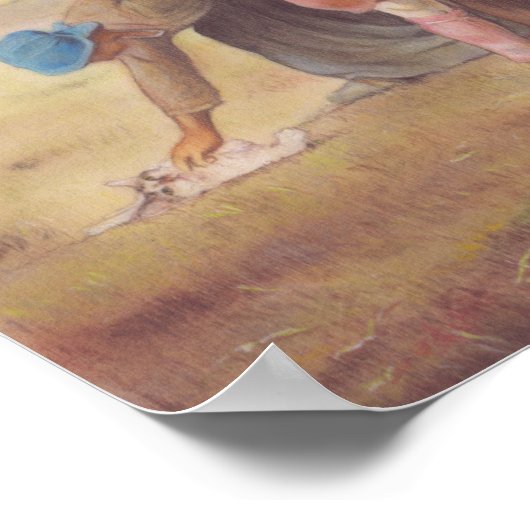 Jouez avec les chats Jean-François Millet Poster (Ecke)