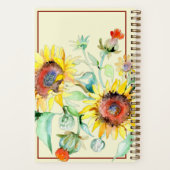 Journal "Aquarellfarbene Sonnenblumen" Notizblock (Rückseite)
