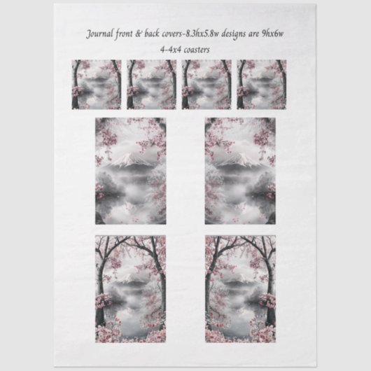 Journal Covers Mount Fuji Cherry Blossom Coasters  Seidenpapier (Vorderseite)