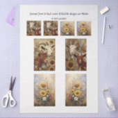 Journal Covers Rustic Charm Goat Sunflowers Seidenpapier (Basteln)