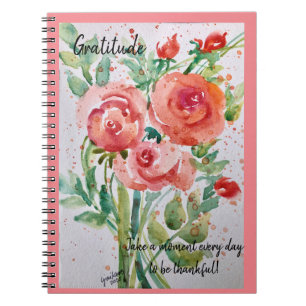 Journal-"Dankbarkeit" - Korallen-Rose Notizblock