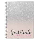 Journal der Dankbarkeit von SIlver Glitzer Notizblock (Vorderseite)