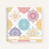 JOURNAL Gold lebendiges Mandala angepasstes Notebo Notizblock (Vorderseite)
