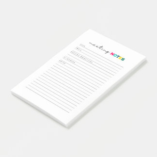 Journal "Meeting Notes" Post-it Klebezettel