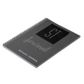 Journal Mit Monogramm Personalisiert Grey Black Mo Notizblock (Linke Seite)