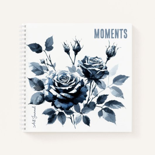 Journal "Moments"-Rose in Blue Var01 Notizblock (Vorderseite)