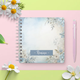 JOURNAL MUTED blauen Blumen kundenspezifische Spir Notizblock