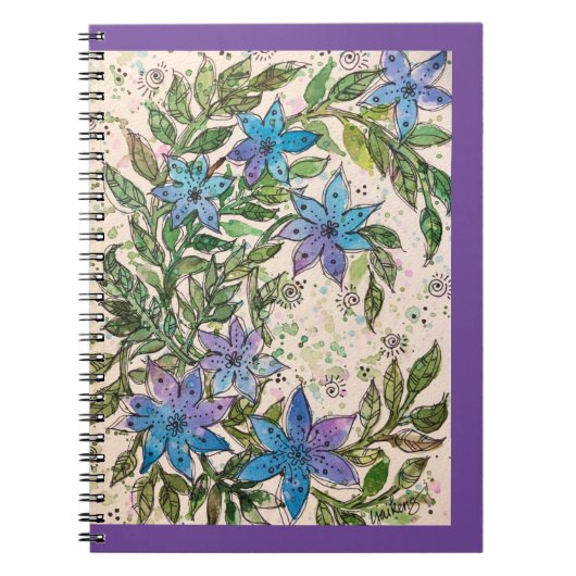 Journal/Notebook - Blue Star-Blume Notizblock (Vorderseite)