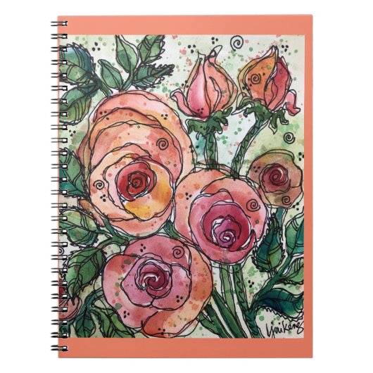 Journal/Notebook-/Koralle/Peach-Rose Notizblock (Vorderseite)