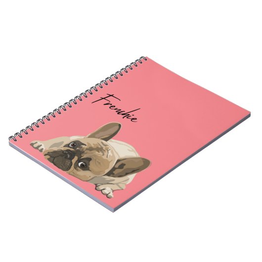 Journal/Notebook - Pink Frenchie, French Bulldog Notizblock (Linke Seite)