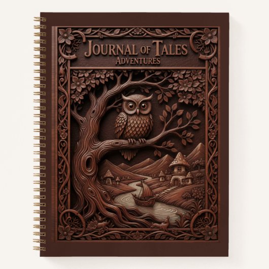 Journal of Tales Wood Carved Owl Adventure Journal Notizblock (Vorderseite)