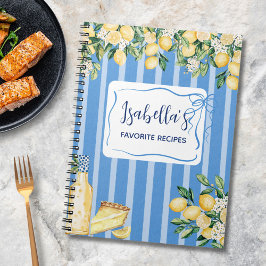 Journal of Yellow Lemon Fruits and Blue Stripes Notizblock