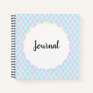 Journal Pastel Cross-Muster Design Design-Notebook Notizblock