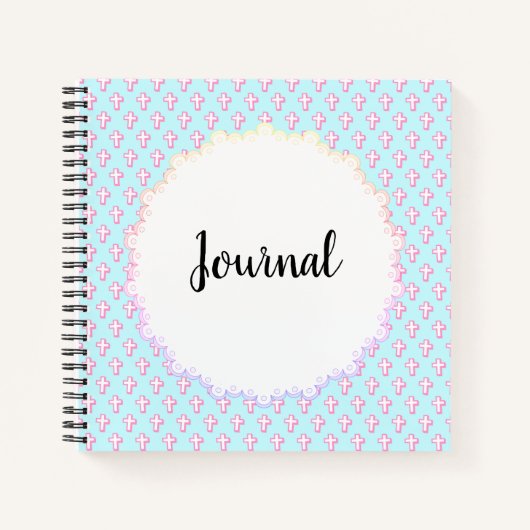 Journal Pastel Cross-Muster Design Design-Notebook Notizblock (Vorderseite)