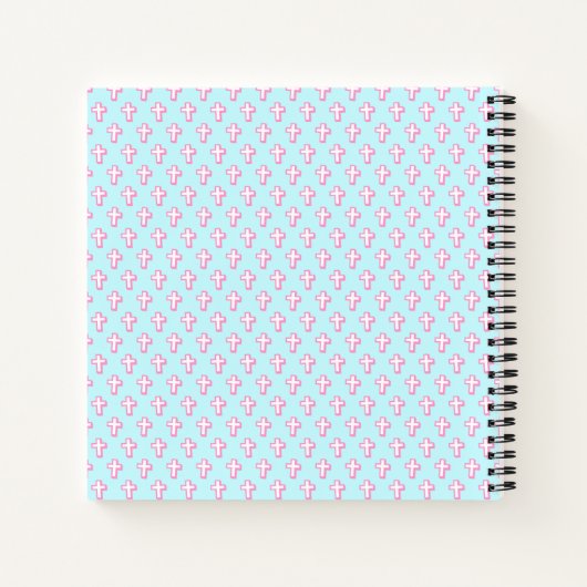 Journal Pastel Cross-Muster Design Design-Notebook Notizblock (Rückseite)