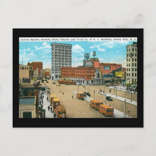 Journal Sq., Jersey City NJ Vintage Postkarte