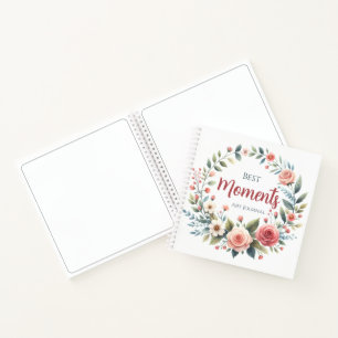 Journal The Best Moments Blume Wreath Var01 Notizblock