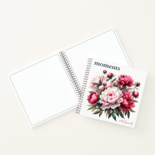Journal the Best Moments Watercolor Peonies Var01 Notizblock