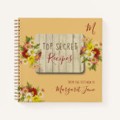 Journal zu Rezepten für rustikale Wildblumen Notizblock (Vorderseite)