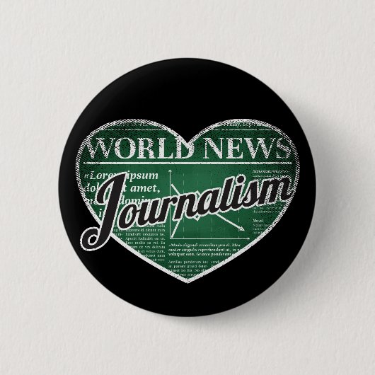Journalismus Retro Heart Blackboard Liebe Button (Vorderseite)