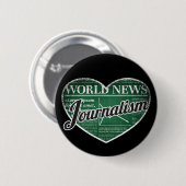 Journalismus Retro Heart Blackboard Liebe Button (Vorne & Hinten)