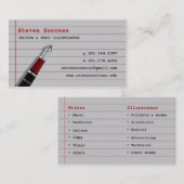 Journalist-/Autorn-/Verfasser-Visitenkarte Visitenkarte (Vorne/Hinten)