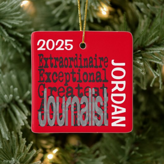 Journalist Extraordinaire CUSTOM Keramikornament (Baum)
