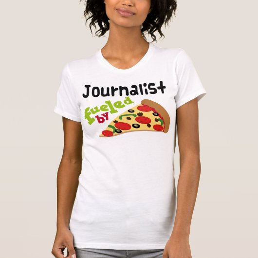 Journalist-(lustige) Pizza T-Shirt (Vorderseite)