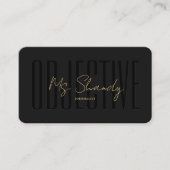 Journalist Monogram Beruflich Black Gold Modern Visitenkarte (Vorderseite)