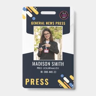 Journalist Press Ausweis Foto ID Abzeichen