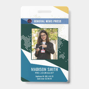 Journalist Press Ausweis Foto-ID Abzeichen