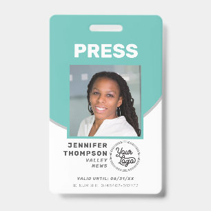 Journalist Press Pass Green and White Foto ID Ausweis