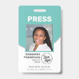 Journalist Press Pass Green and White Foto ID Ausweis