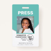 Journalist Press Pass Green and White Foto ID Ausweis (Vorderseite)