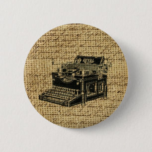 Journalisten begraben antike Schreibmaschine Button