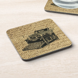 Journalisten begraben antike Schreibmaschine Getränkeuntersetzer