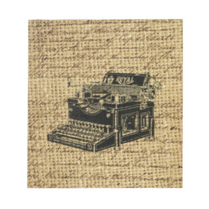 Journalisten begraben antike Schreibmaschine Notizblock